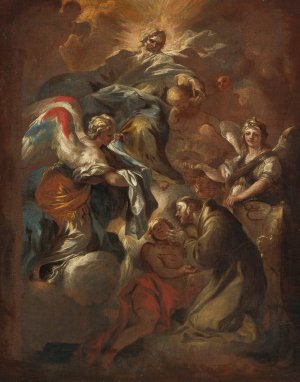 Saint Francis Refuses The Priesthood, A Bozzetto by Francesco Solimena Oil Painting