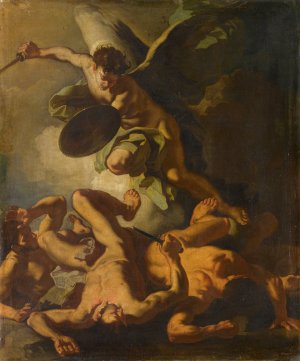 Saint Michael expelling the Rebel Angels by Francesco Solimena Oil Painting