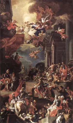 The Massacre of the Giustiniani at Chios Oil painting by Francesco Solimena