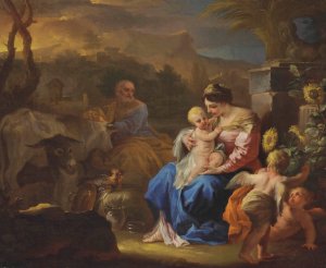 The Rest on the Flight into Eygpt by Francesco Solimena Oil Painting