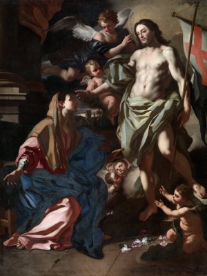 The Risen Christ Appearing to the Virgin by Francesco Solimena Oil Painting