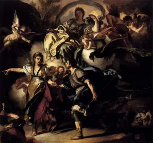 The Royal Hunt of Dido and Aeneas by Francesco Solimena Oil Painting