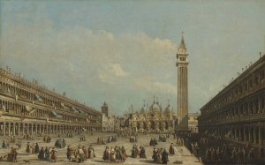 Saint Mark's Square with the Basilica and the Campanile by Francesco Tironi Oil Painting