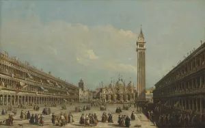 Saint Mark's Square with the Basilica and the Campanile by Francesco Tironi Oil Painting