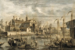 View of the Island of San Giacomo in Paludo by Francesco Tironi Oil Painting