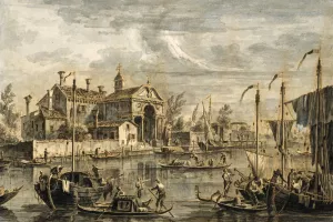 View of the Island of San Giacomo in Paludo by Francesco Tironi Oil Painting