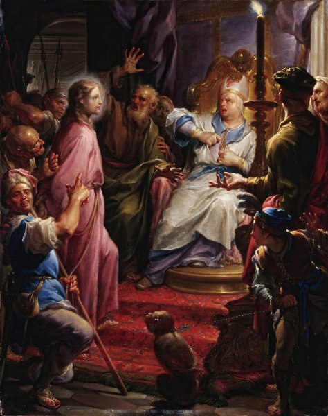 Main Product Photo of Christ Before Caiaphas  Painting by Francesco Trevisani