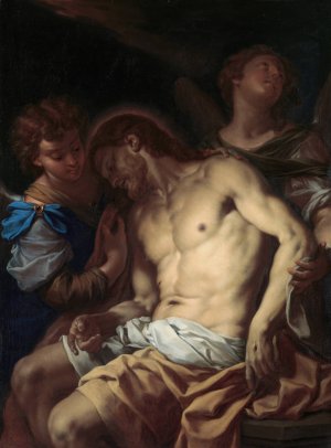 Dead Christ Supported by Angels by Francesco Trevisani Oil Painting
