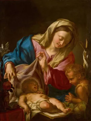 The Virgin and Child with the Infant Saint John the Baptist Oil painting by Francesco Trevisani