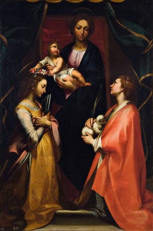 La Virgen Con El Nino, Santa Cecilia Y Santa Ines by Francesco Vanni Oil Painting