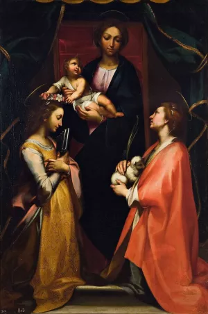 La Virgen Con El Nino, Santa Cecilia Y Santa Ines by Francesco Vanni Oil Painting