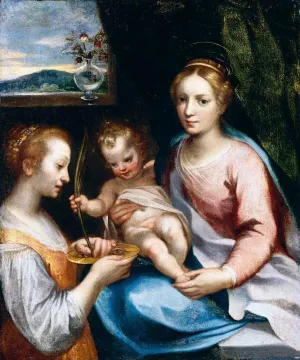 Madonna and Child with St Lucy by Francesco Vanni Oil Painting