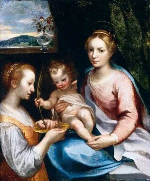 Madonna and Child with St Lucy Oil painting by Francesco Vanni