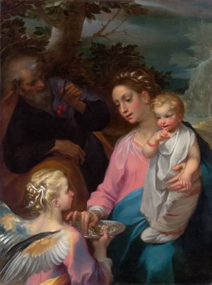The Rest on the Flight into Egypt, known as the Madonna della Pappa by Francesco Vanni Oil Painting