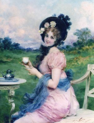 Afternoon Tea by Francesco Vinea Oil Painting