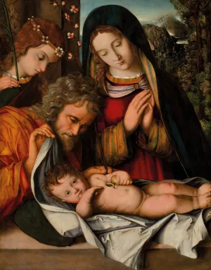 The Holy Family by Francesco Zaganelli Da Cotignola Oil Painting