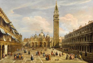 Piazza San Marco looking east towards the Basilica, Venice by Francesco Zanin Oil Painting
