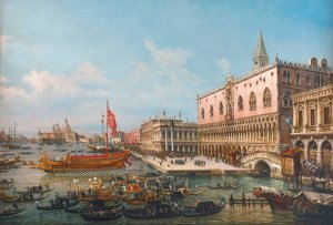 The Departure Of The Bucintoro From San Marco To San Nicolo Del Lido by Francesco Zanin Oil Painting