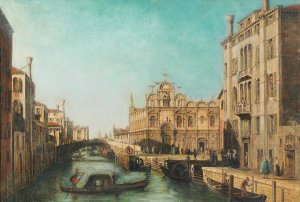 Venetian Scene by Francesco Zanin Oil Painting