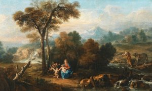 Landscape with the Rest on the Flight into Egypt by Francesco Zuccarelli Oil Painting