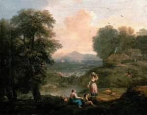 Landscape by Francesco Zuccarelli Oil Painting