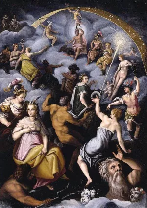 The Assembly of the Gods by Francesco Zucchi - Oil Painting Reproduction