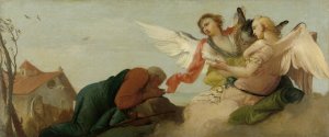 Abraham with the three Angels by Francesco Zugno Oil Painting