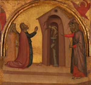 Saint John the Evangelist Causes a Pagan Temple to Collapse by Francescuccio Ghissi Oil Painting