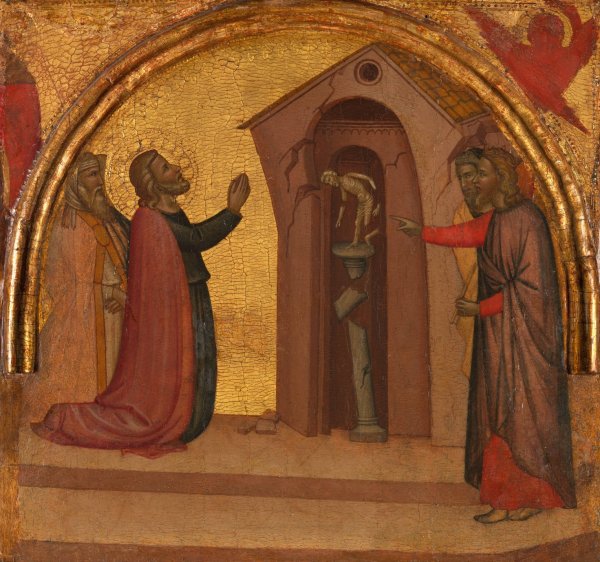 Main Product Photo of Saint John the Evangelist Causes a Pagan Temple to Collapse  Painting by Francescuccio Ghissi