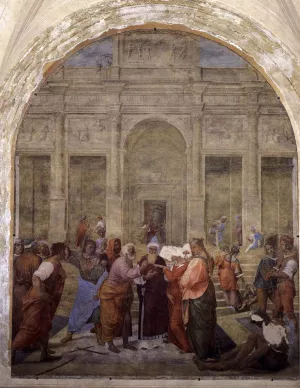Betrothal of the Virgin Oil painting by Franciabigio