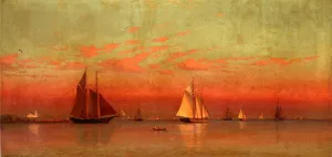 Evening in Gloucester Harbor by Francis A. Silva Oil Painting