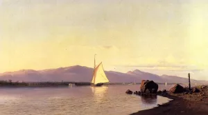 Kingston Point, Hudson River by Francis A. Silva Oil Painting