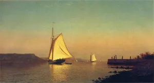 October on the Hudson by Francis A. Silva - Oil Painting Reproduction