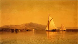 On the Hudson Near Haverstraw by Francis A. Silva - Oil Painting Reproduction