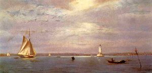 Robin's Reef Lighthouse off Tomkinsville, New York Harbor