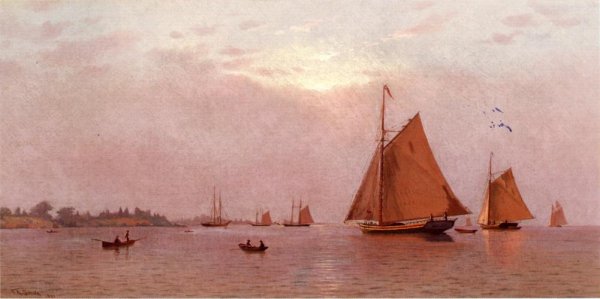 Main Product Photo of Ships Becalmed Painting by Francis A. Silva