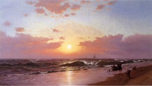 Sunrise, Barnegat Beach, New Jersey by Francis A. Silva Oil Painting