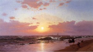 Sunrise, Barnegat Beach, New Jersey by Francis A. Silva Oil Painting