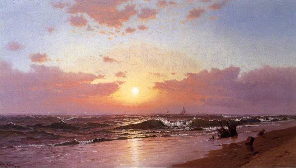 Main Product Photo of Sunrise, Barnegat Beach, New Jersey Painting by Francis A. Silva