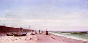 The Beach at Long Branch, New Jersey by Francis A. Silva Oil Painting