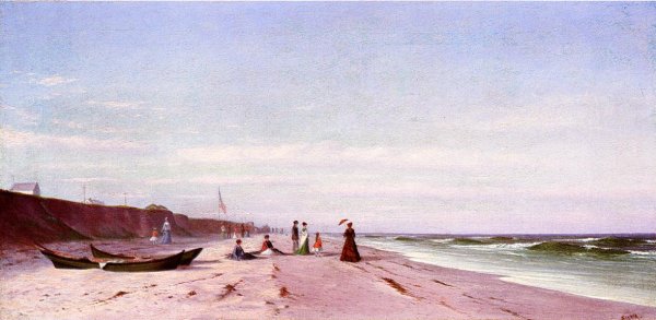 Main Product Photo of The Beach at Long Branch, New Jersey Painting by Francis A. Silva