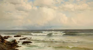 Summer Winds, Long Branch Beach, New Jersey by Francis Augustus Silva Oil Painting