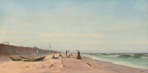 The Beach At Long Branch, New Jersey by Francis Augustus Silva Oil Painting
