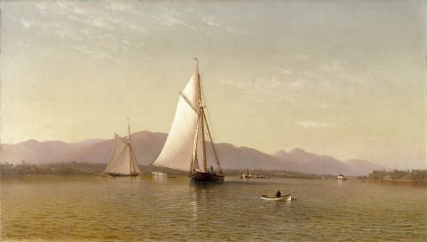The Hudson at the Tappan Zee by Francis Augustus Silva - Hand-Painted Oil Painting Reproduction