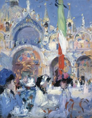 Florian's Cafe, Venice by Francis Campbell Boileau Cadell Oil Painting