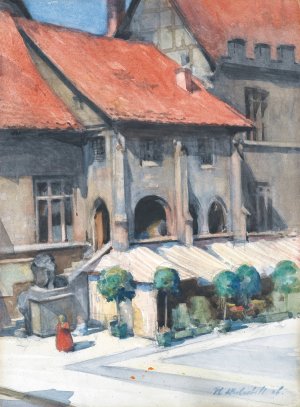 The Rathaus, Gottingen by Francis Campbell Boileau Cadell Oil Painting