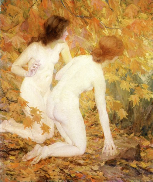Main Product Photo of Nymphs in the Autumn Woods Painting by Francis Coates Jones