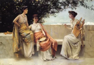 Sappho by Francis Coates Jones - Oil Painting Reproduction