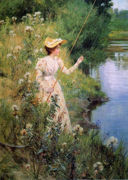Main Product Photo of The Gentle Angler Painting by Francis Coates Jones