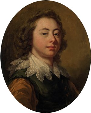 Portrait of a young man, bust-length by Francis Cotes Oil Painting